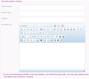 account email settings