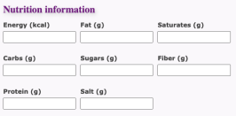 Recipes-nutrition-information