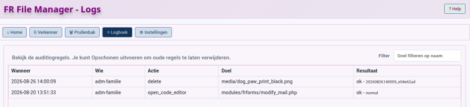 File Manager - logs