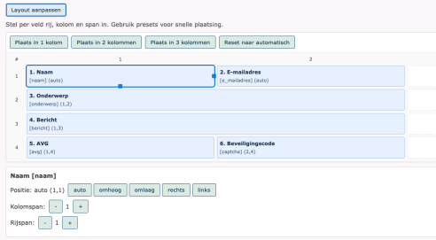 visuele layout editor
