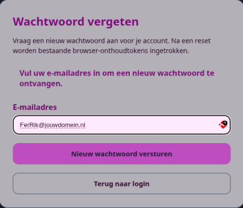Wachtwoord vergeten