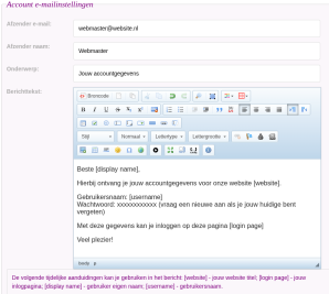 account mailinstellingen